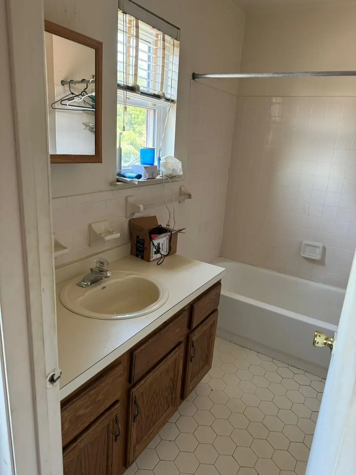 Bathroom before professional cleanup service